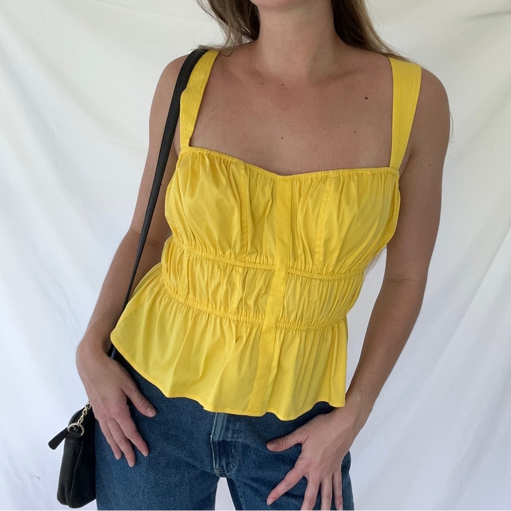 White House black market yellow truffle tank top